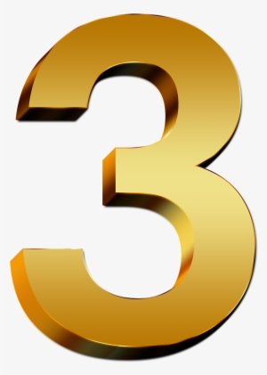 3 Number Png - Numero 3 Dourado Png