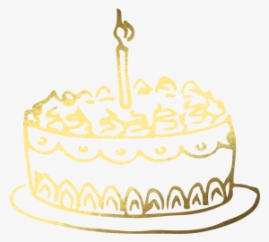 Birthday Cake Png - Gold Birthday Cake Png