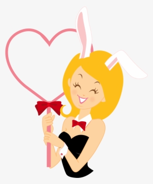 Girl Bunny Heart Icon - Girl With Heart Png