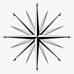 Compass Rose North Wind Rose Drawing - Blank 16 Point Compass Rose