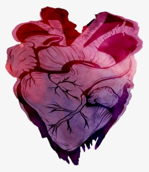 Heart Watercolor Png - Purple Watercolor Heart Png