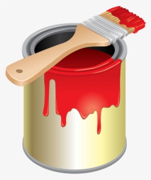 Watercolor - Paint Bucket And Brush Png