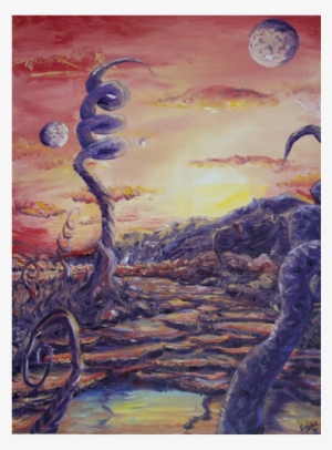 Alien Sunrise, Oil On Canvas, - Art