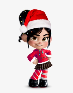 Vanellope In A Christmas Casual With Santa Hat - Wreck It Ralph 2 Felix
