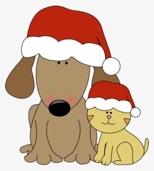 kittens clipart christmas santa - dog and cat christmas clip art