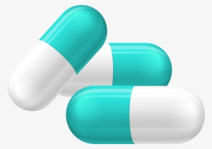 White And Blue Pill Capsules Png Clipart - Transparent Pills Clipart