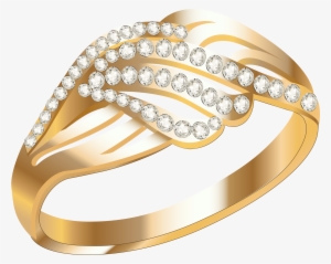 Gold Ring With White Diamond Png Image - Png Gold Rings