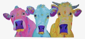 Watercolor Cows Trio - Watercolor Painting