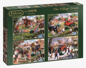 Falcon/jumbo 11145 The Village Green 4 X 1000 Piece - Falcon Deluxe The Village Green Jigsaw Puzzle (4 X
