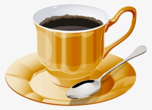 Pretty Transparent Coffee Clipart Png - Yellow Cup Of Coffee