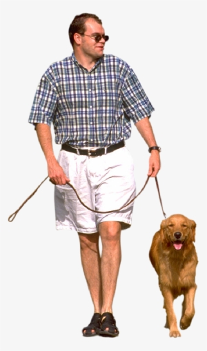 Man Walking His Dog - Dog And Man Png