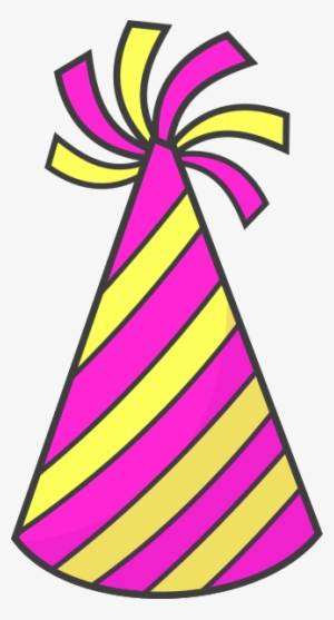 Pink Christmas Hat Png Download Birthday - Pink And Yellow Party Hat