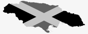 Flag Of Jamaica In Black And White - Black And White Jamaican Flag