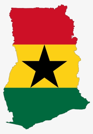 Ghana Is 57 Years Old - Ghana Flag Map Png