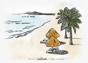 Illustrated Beach Scene - Drawing