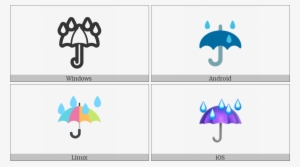 Umbrella With Rain Drops On Various Operating Systems - Rain