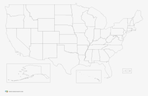 United States Ouline Map With States - Drawing