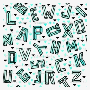 Geometric Alphabet Mint Small // Letters Trendy Modern