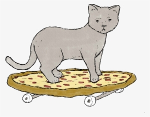 Cat, Transparent, And Pizza Image - Get Meowta Here