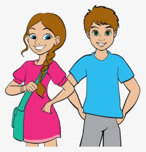 Girl Boy Png Jpg Free - Cartoon Boy And Girl Png Transparent PNG - 500x500  - Free Download on NicePNG