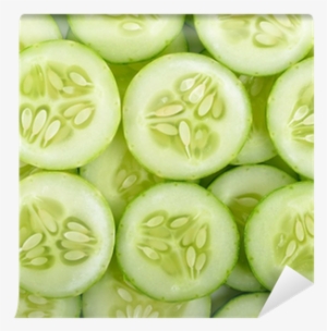 Close Up Cucumber Slice Background Texture Wall Mural