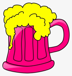 Pink Beer Mug Clip Art - Beer Mug Cartoon Black And White