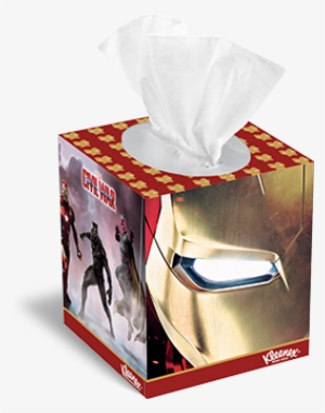 Red-gold Kleenex® Iron Man Upright 80 Count Box Design - Captain America Civil War Tissues