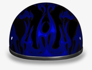 T Blue Flames Cap Helmet - Daytona Skull Cap