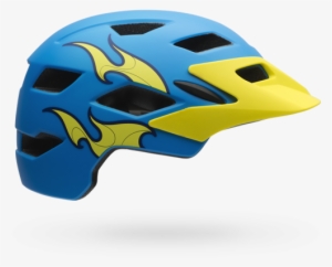 Bell Sidetrack Kids Helmet In Matt Blue Flames