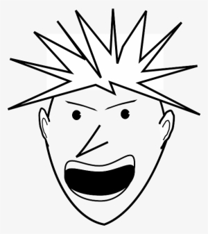 Eyes, People, Boy, Man, Angry, Punk, Face, Person - Angry Face Clipart Black And White
