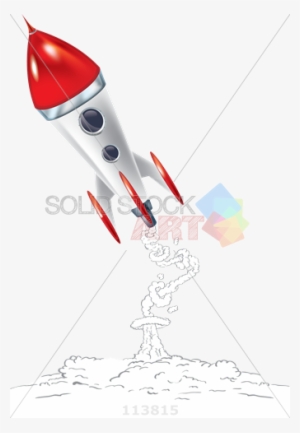 Stock Illustration Of Rocket Blasting Off With Smoke - Cartoon Rocket With Smoke Transparent