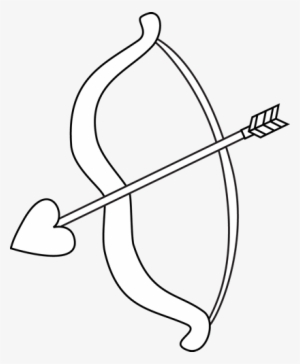 Drawn Heart Bow And Arrow - Bow And Arrow Valentine's Day