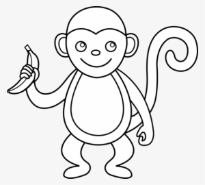 Cute Monkey Clip Art Free Clipart Images - Monkey Line Art