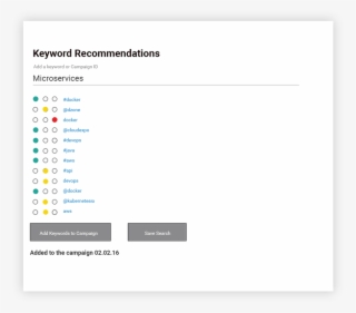 Keyword-recomendation Save Add