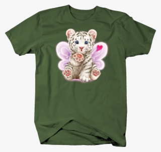 Cute White Tiger Butterfly Wings Blowing Kisses At