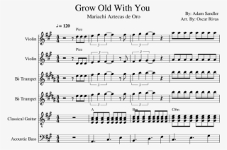Grow Old With You Sheet Music For Violin, Trumpet,
