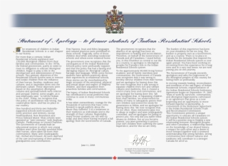 Prime Minister Stephen Harper Read An Apology On Behalf