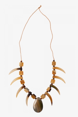 Tribal Pattern Pendant Necklace In Natural Color