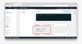 Open Aws Iot Console, See Json Messages With Sensor
