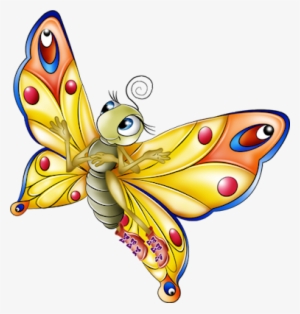 Cartoon Girl On Stomach - Butterfly Cartoon