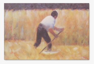 beim maêhen - poster: georges seurat mowing art print poster, 13x19in.