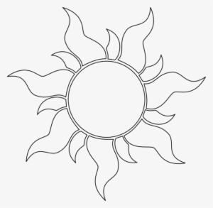 Sun Clipart Outline Png - Tangled Sun Template