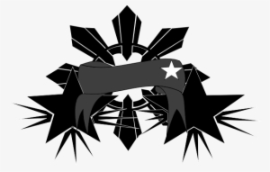 Gray & Black Pinoy Sun Clip Art - Pinoy Symbols