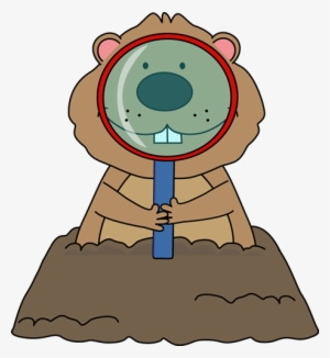 Groundhog With Magnifying Glass Clip Art - Magnifying Glass Cute Clipart