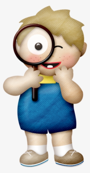 Blond Haired Boy W/magnifying Glass - Png Lupa Animada
