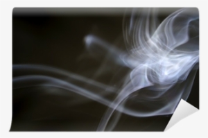 puff of aroma smoke on a dark background wall mural - photography