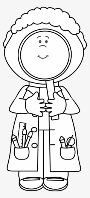 Glass Clipart Big Black - Outline Of A Scientist