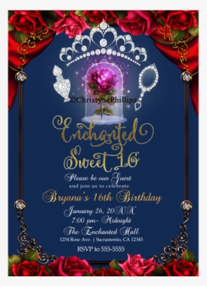 Beauty And The Beast Sweet 16 Invitations