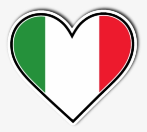 Italian Flag Heart Vinyl Die Cut Sticker - Italian Flag Heart