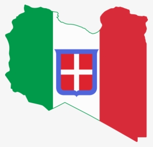 Flag Map Of Italian Libya - Italian Empire Flag Map